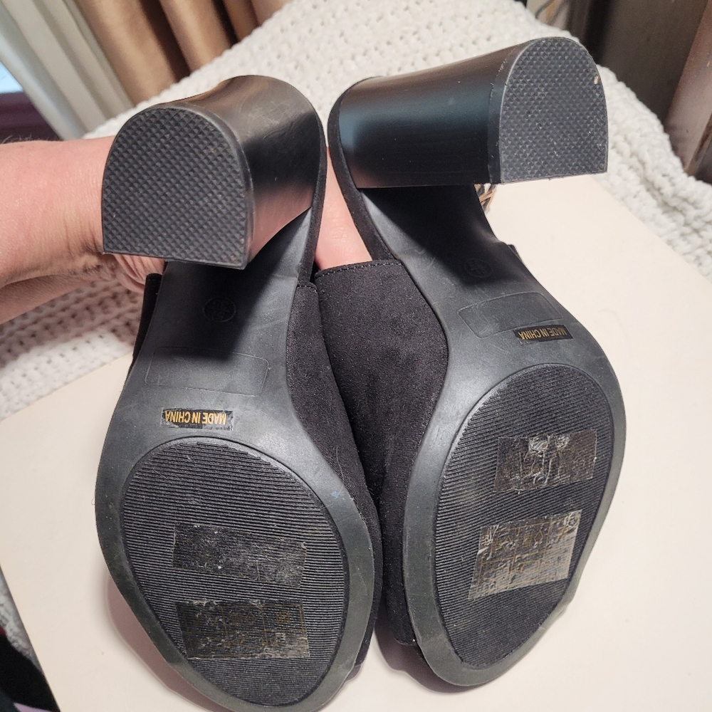 Lulus Black Peep-Toe Block Heel Shoes - Picture 9 of 9
